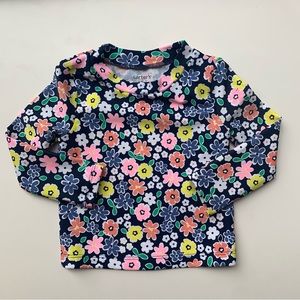 3/$10 CARTERS Baby girl floral rashguard 12m